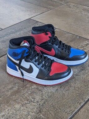 Nike Air Jordan 1 Retro High OG " Top 3 " Sneakers Blue Red 💙♥️ Size 6.5